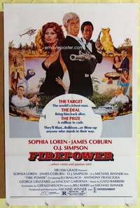 r299 FIREPOWER one-sheet movie poster '79 Sophia Loren, O.J. Simpson, Coburn