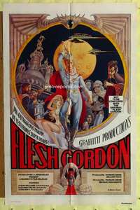 r303 FLESH GORDON one-sheet movie poster '74 sexploitation sci-fi spoof!