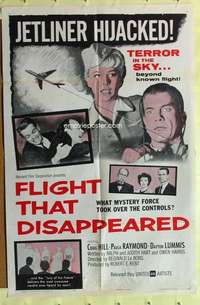 r305 FLIGHT THAT DISAPPEARED one-sheet movie poster '61 jetliner hijacked!