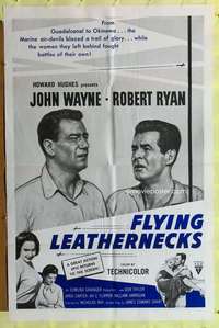 r306 FLYING LEATHERNECKS military one-sheet movie poster R60s John Wayne