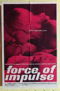 r308 FORCE OF IMPULSE one-sheet movie poster '61 Robert Alda, Jody McCrea