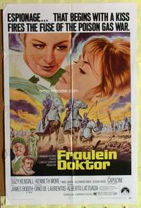 r313 FRAULEIN DOKTOR one-sheet movie poster '69 Suzy Kendall, World War II