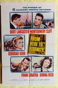 r316 FROM HERE TO ETERNITY one-sheet movie poster R58 Burt Lancaster, Kerr