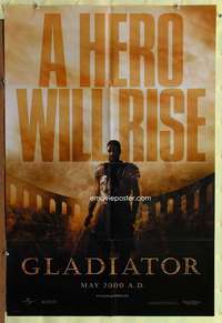 r329 GLADIATOR teaser one-sheet movie poster '00 Russell Crowe, Phoenix