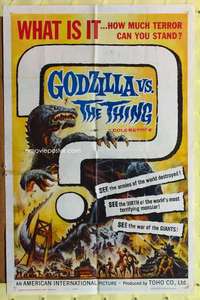 r332 GODZILLA VS THE THING one-sheet movie poster '64 Toho, Japanese sci-fi!