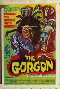 r337 GORGON one-sheet movie poster '64 Peter Cushing, Hammer horror!
