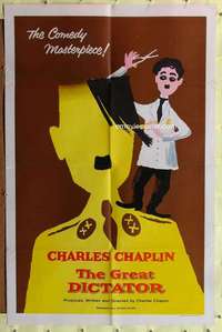 r342 GREAT DICTATOR one-sheet movie poster R58 Charlie Chaplin