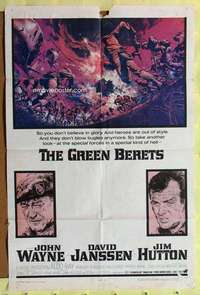 r348 GREEN BERETS one-sheet movie poster '68 John Wayne, David Janssen