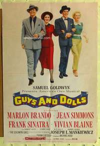 r354 GUYS & DOLLS one-sheet movie poster '55 Brando, Jean Simmons. Sinatra
