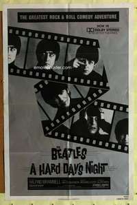 r360 HARD DAY'S NIGHT one-sheet movie poster R82 The Beatles, rock & roll!