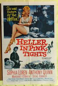 r376 HELLER IN PINK TIGHTS one-sheet movie poster '60 sexy Sophia Loren!
