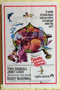 r377 HELLO DOWN THERE one-sheet movie poster '69 Tony Randall, Janet Leigh