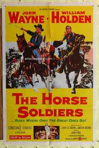 r388 HORSE SOLDIERS one-sheet movie poster '59 John Wayne, William Holden