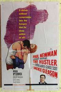 r403 HUSTLER one-sheet movie poster '61 Paul Newman, Jackie Gleason, Laurie