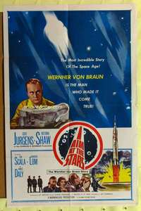 r405 I AIM AT THE STARS one-sheet movie poster '60 Wernher Von Braun bio!