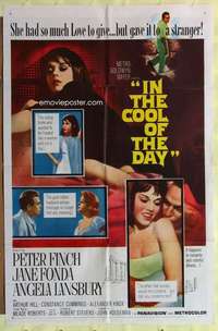 r425 IN THE COOL OF THE DAY one-sheet movie poster '63 Jane Fonda, Finch