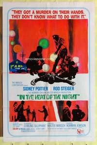 r427 IN THE HEAT OF THE NIGHT one-sheet movie poster '67 Sidney Poitier