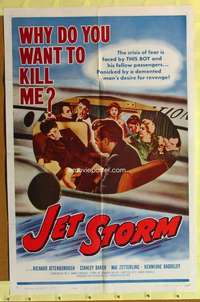 r454 JET STORM one-sheet movie poster '61 Richard Attenborough, airplane!