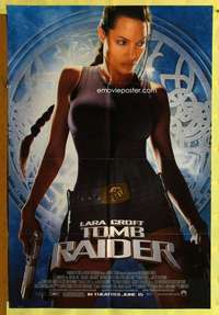 r474 LARA CROFT TOMB RAIDER advance one-sheet movie poster '01 Angelina Jolie
