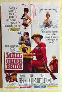 r506 MAIL ORDER BRIDE one-sheet movie poster '64 Buddy Ebsen, Keir Dullea
