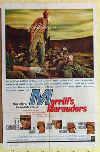 r531 MERRILL'S MARAUDERS one-sheet movie poster '62 Sam Fuller, WWII