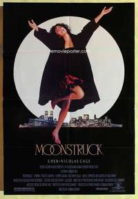 r554 MOONSTRUCK one-sheet movie poster '87 Cher, Nicholas Cage, Dukakis