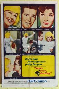 r564 MOVE OVER DARLING one-sheet movie poster '64 James Garner, Doris Day