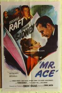 r566 MR ACE one-sheet movie poster '46 George Raft, Sidney, film noir!