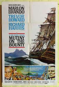 r577 MUTINY ON THE BOUNTY style B one-sheet movie poster '62 Marlon Brando