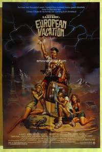 r583 NATIONAL LAMPOON'S EUROPEAN VACATION one-sheet movie poster '85 Chase