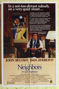 r586 NEIGHBORS one-sheet movie poster '81 John Belushi, Aykroyd