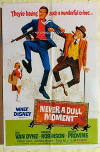 r591 NEVER A DULL MOMENT style A one-sheet movie poster '68 Dick Van Dyke