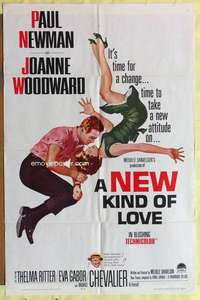 r597 NEW KIND OF LOVE one-sheet movie poster '63 Paul Newman, Woodward