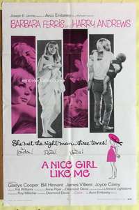 r601 NICE GIRL LIKE ME one-sheet movie poster '69 Barbara Ferris, Andrews