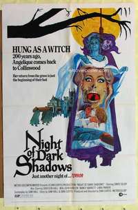 r606 NIGHT OF DARK SHADOWS one-sheet movie poster '71 wild freaky image!