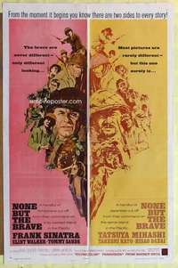 r615 NONE BUT THE BRAVE one-sheet movie poster '65 Frank Sinatra, WWII!