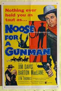 r616 NOOSE FOR A GUNMAN one-sheet movie poster '60 Jim Davis, Barton MacLane
