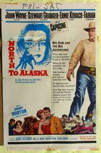 r619 NORTH TO ALASKA one-sheet movie poster '60 John Wayne, Capucine