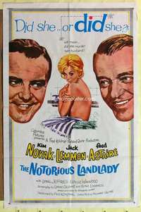 r620 NOTORIOUS LANDLADY one-sheet movie poster '62 Kim Novak, Jack Lemmon