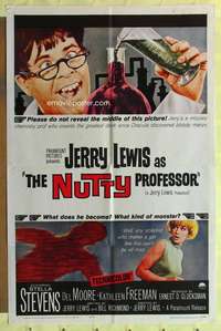 r624 NUTTY PROFESSOR one-sheet movie poster '63 Jerry Lewis, Stevens