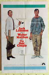 r628 ODD COUPLE one-sheet movie poster '68 Walter Matthau, Jack Lemmon