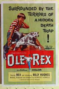 r639 OLE REX one-sheet movie poster '61 Billy Hughes, boy & his dog!