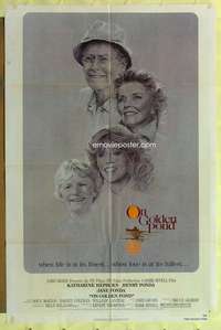 r645 ON GOLDEN POND one-sheet movie poster '81 Kate Hepburn, Henry Fonda