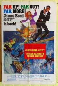 r646 ON HER MAJESTY'S SECRET SERVICE style B one-sheet movie poster '70 James Bond