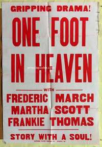 r649 ONE FOOT IN HEAVEN one-sheet movie poster '41 Southern Poster