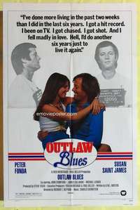 r651 OUTLAW BLUES one-sheet movie poster '77 Peter Fonda, Saint James