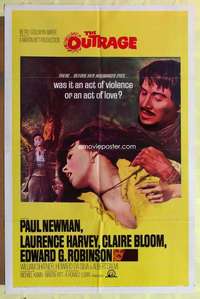 r653 OUTRAGE one-sheet movie poster '64 Paul Newman, Laurence Harvey