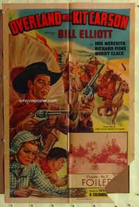 r655 OVERLAND WITH KIT CARSON Chap 11 one-sheet movie poster R51 Bill Elliot