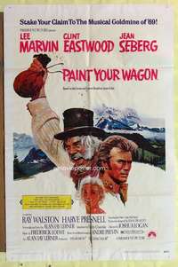 r658 PAINT YOUR WAGON one-sheet movie poster '69 Eastwood, Marvin, Seberg