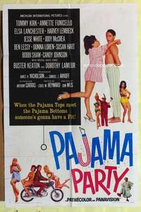 r659 PAJAMA PARTY one-sheet movie poster '64 Annette Funicello, Tommy Kirk